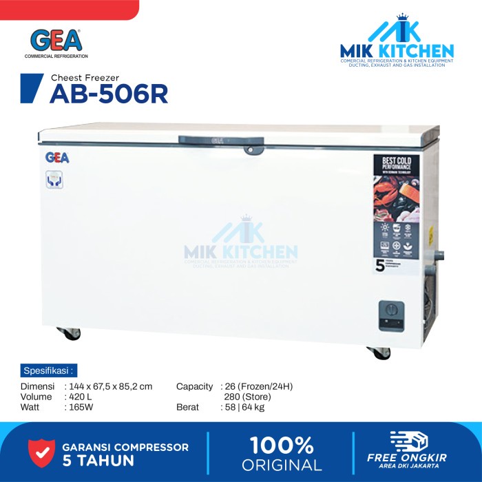 ✨Original Gea Chestfreezer Ab-506-R / Ab506 R / Ab 506 R Berkualitas
