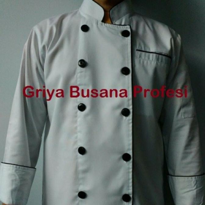 Terlaris JUMBO Baju Koki 3XL Baju Chef Putih Lengan Panjang XXXL Ld 140 cm SALE