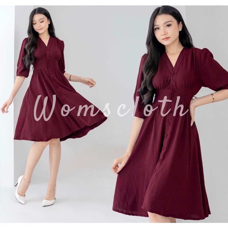 Dress Natal Wanita Dewasa 2024 Panjang Terbaru 2023 Dres Pendek Natalan Korea Style Kristen Seksi El