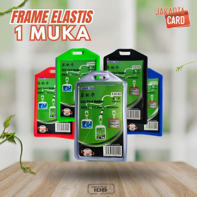 

Frame Casing Tempat ID Card Holder Elastis Bening Potrait 1 Muka