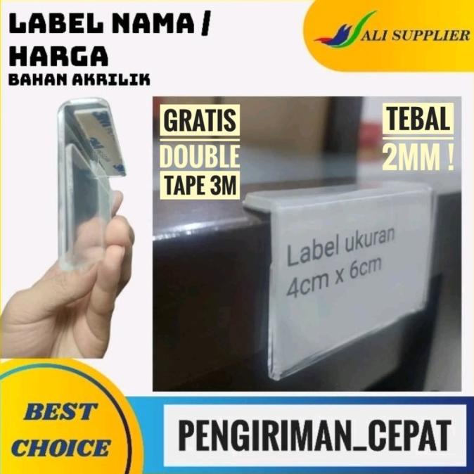 

AKRILIK LABEL HARGA TEMPEL / LABEL HARGA GANTUNG / LABEL NAMA AKRILIK