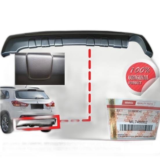 Spoiler Bumper Belakang Mitsubishi Outlander Sport Asli Kode Hk116