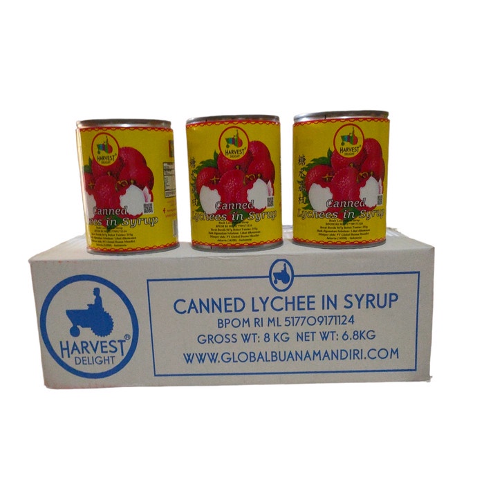 

Ikps Brand Lychees in syrup Buah leci kemasan kaleng 1Dus isi 12