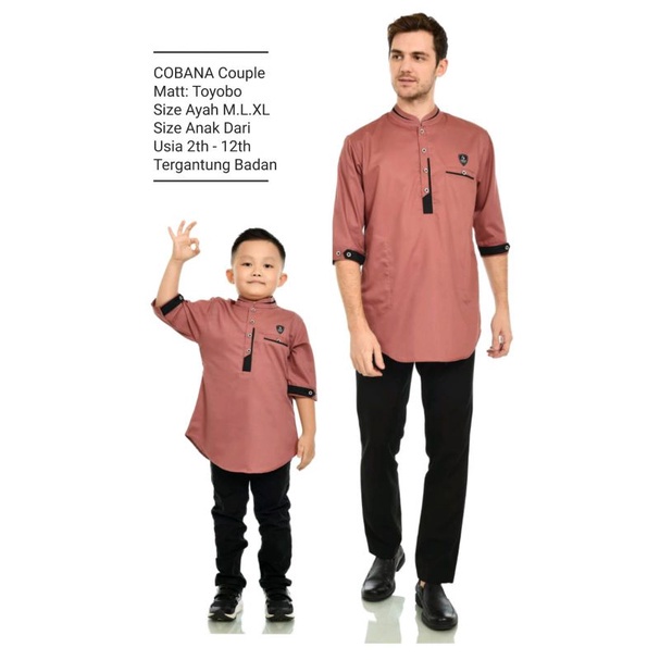 Baju Koko Kurta Couple Hijau Sage_Baju Koko Kurta Pakistan Warna Sage Green Couple Ayah Dan Anak