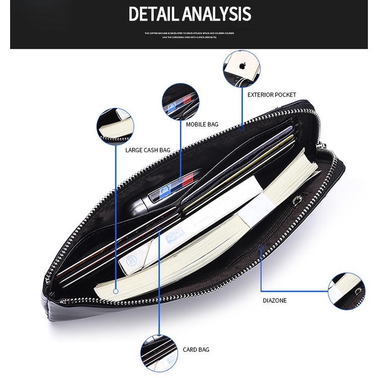 Deabolar Dompet Pria / Wanita Bahan Kulit Keren Bisa Jadi Sarung Hp Bisa Di Split Jadi Dua / Dompet