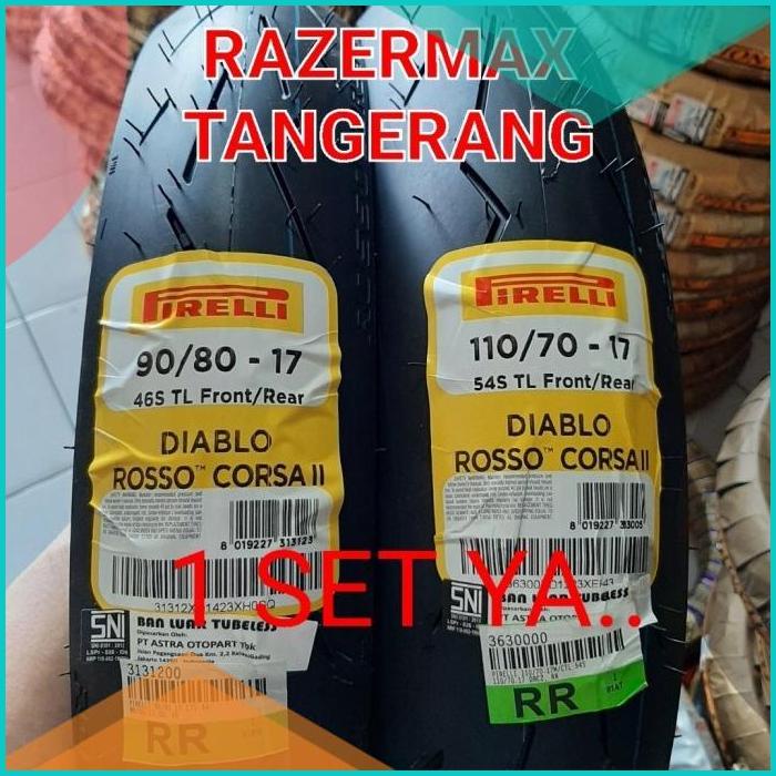 PAKET BAN PIRELLI DIABLO ROSSO CORSA 2 90/80-17 dan 110/70-17 NINJA RR