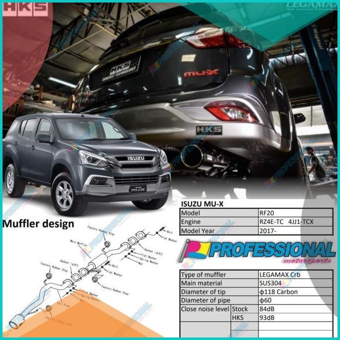 Aksesoris Muffler Exhaust Knalpot HKS LEGALMAX Carbon Isuzu MUX MU-X 1