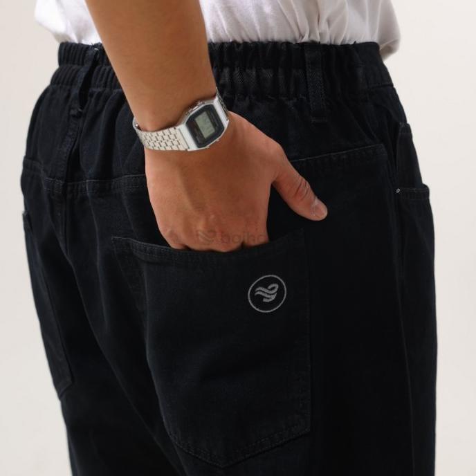 Baihaqi Sirwal Celana Denim Hamra Hitam BSS1C