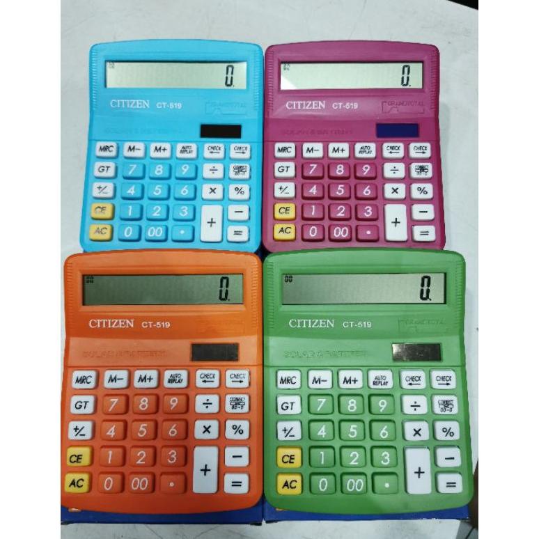 

TERMURAH kalkulator CITIZEN CT-519 calculator 12 digit warna pink hijau biru orange SALE