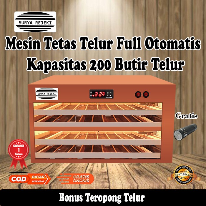 Mesin Tetas Telur Otomatis Kapasitas 200 Telur Full Otomatis