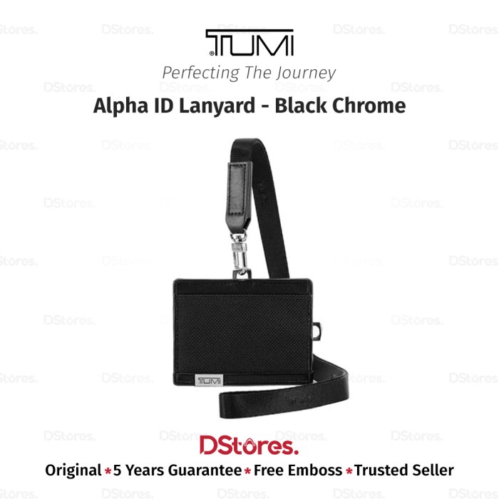 

✨Ready Tumi Alpha Id Lanyard - Black Chrome Terbatas