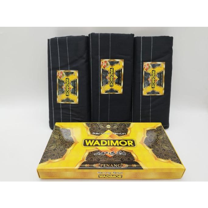 Wadimor Kain Sarung  Hitam Polos Tumpal