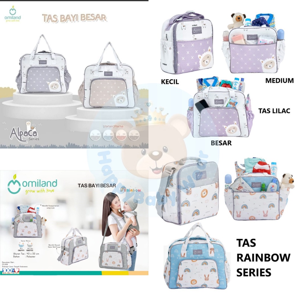 COD  Omiland Tas Bayi ALPACA / RAINBOW Series