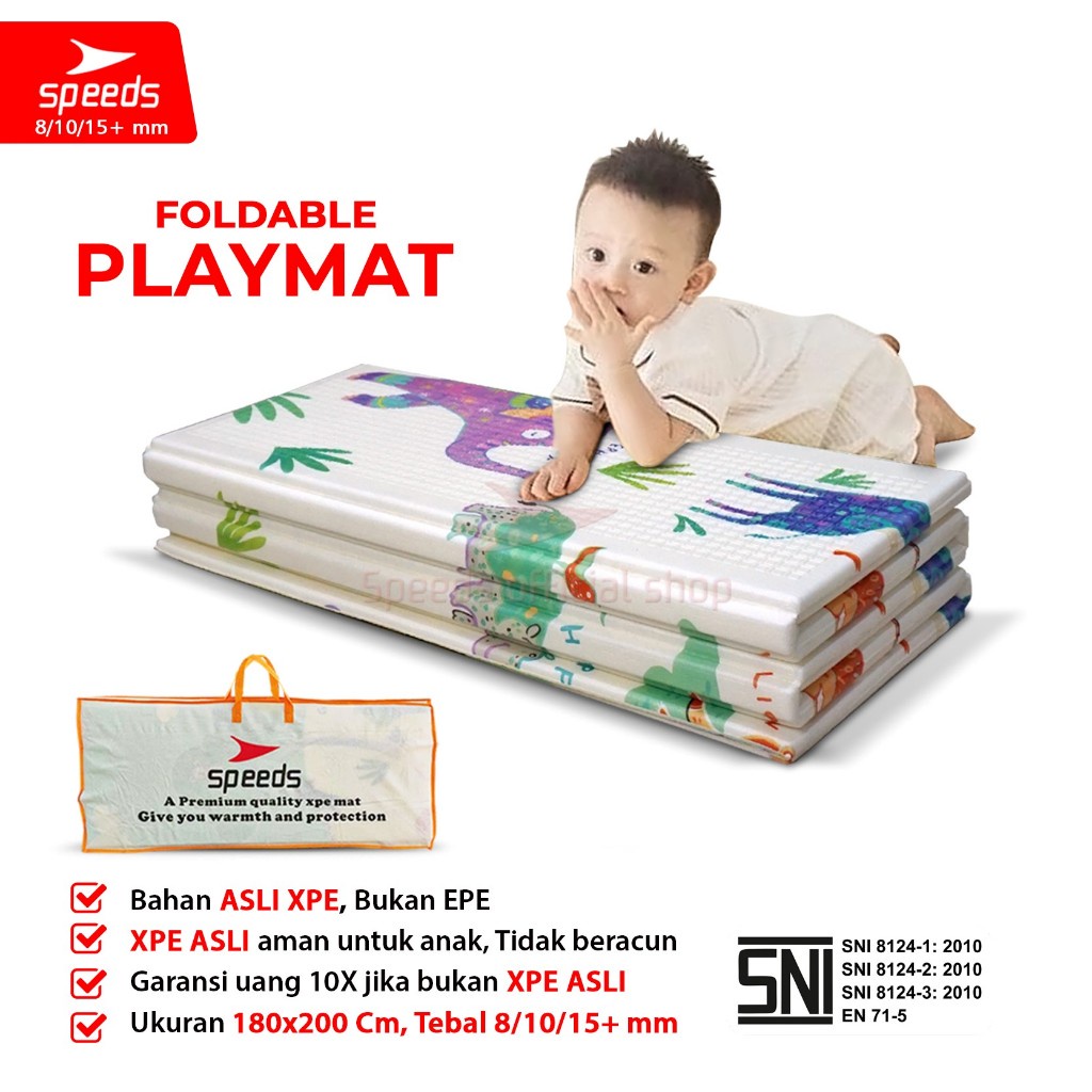 COD !! SPEEDS SNI Playmat Bayi Karpet Lipat Playmat Matras Bayi 180x200cm Karpet Lipat Bayi Tikar