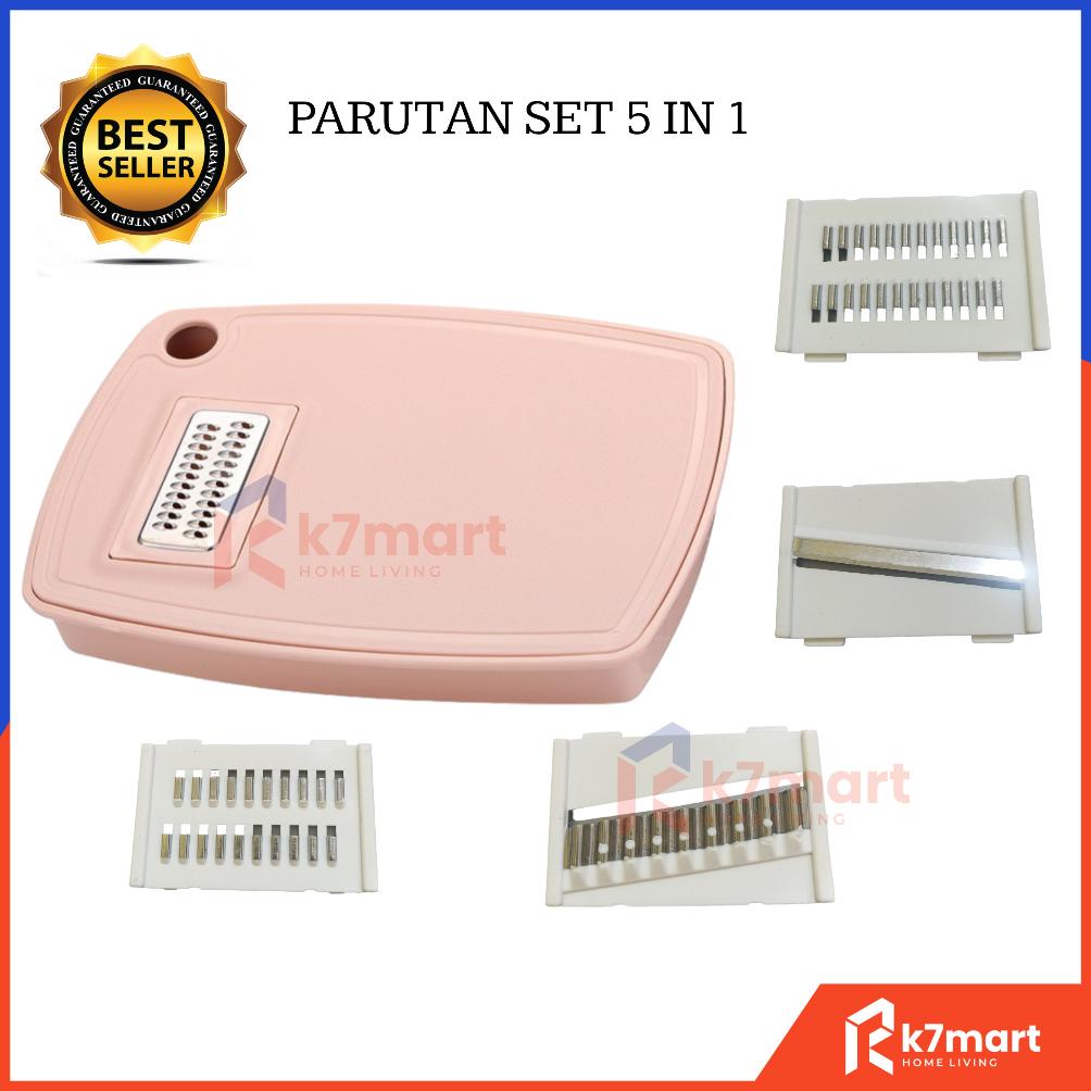 K7MART PARUTAN SET 5 IN 1 / PISAU SET PARUTAN MULTIFUNGSI / ALAT PEMOTONG SAYURAN SERBAGUNA WORTEL K
