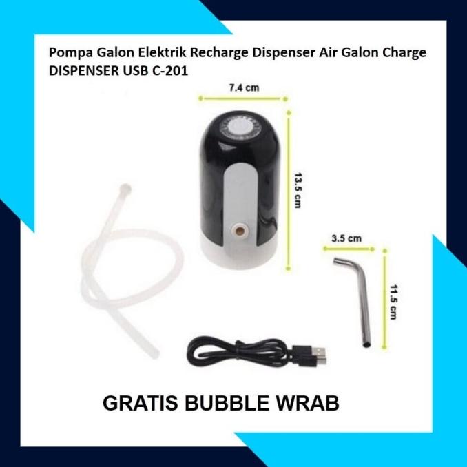 Pompa Kran Galon Elektrik Recharge Dispenser Air Galon Charge USB