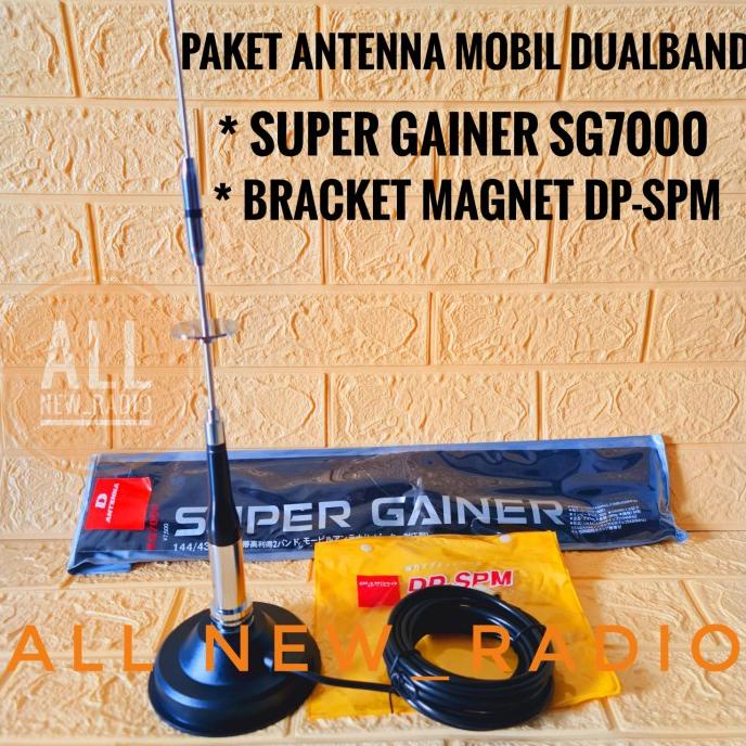 PAKET ANTENA RADIO RIG MOBIL DUALBAND SG7000 BRACKET MAGNET DP SPM