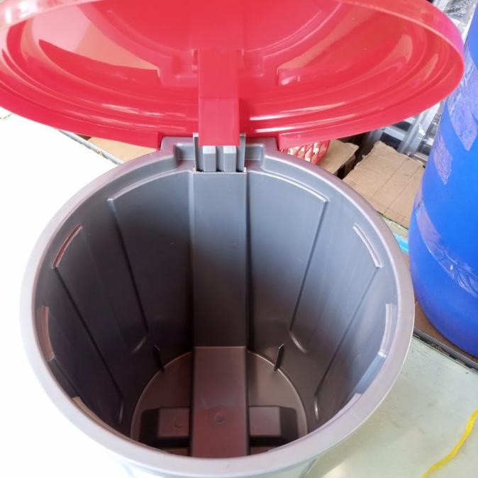 TEMPAT SAMPAH BULAT INJAK 20 liter ABU/TONG SAMPAH INJAK/DUSTBIN MPW