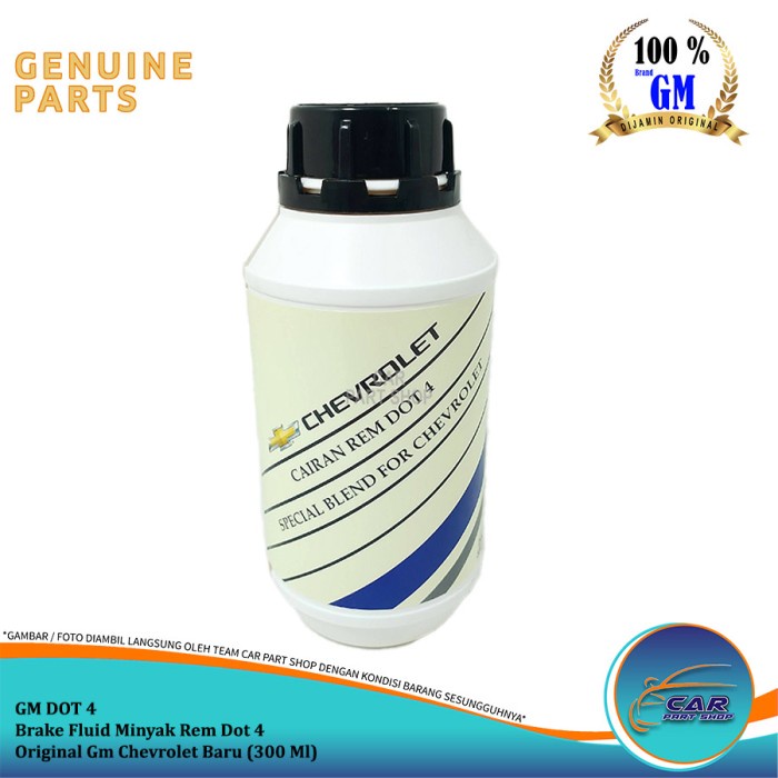 Brake Fluid Minyak Rem Dot 4 Original Gm Chevrolet Baru (300 Ml)