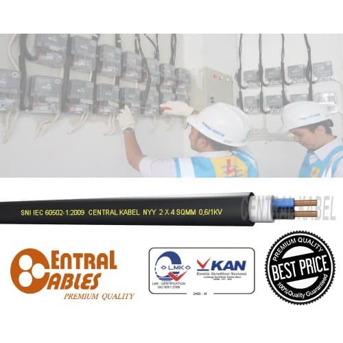 SNI Central Kabel NYY 2x4 Tufur NYY 2x4 Kabel NYY 2 x 4 LMK Potongan