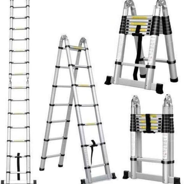Tangga Teleskopik Double Alumunium 8.2 M /Tangga Lipat 4.1M + 4.1M