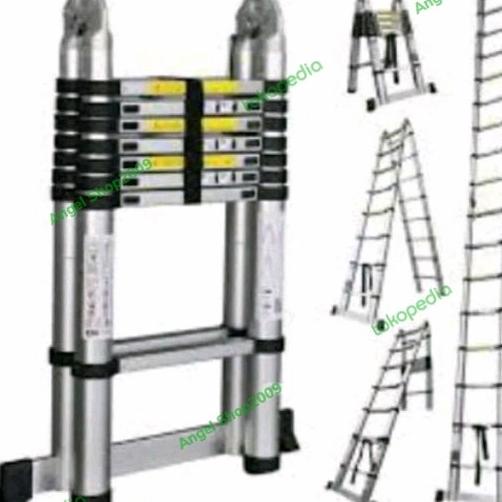 Tangga Lipat Almunium Teleskopik 6,4Double Teleskopik 6,4Meter