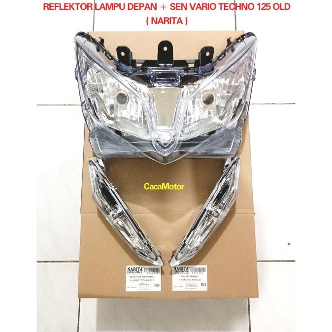REFLEKTOR + LAMPU SEN DEPAN VARIO TECHNO 125 OLD ( 2012 - 2014 )