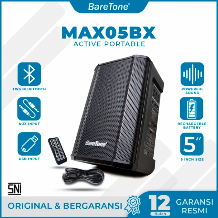 SPEAKER KARAOKE BARETONE MINI SPEAKER KECIL BARETONE 5 INCH KARAOKE