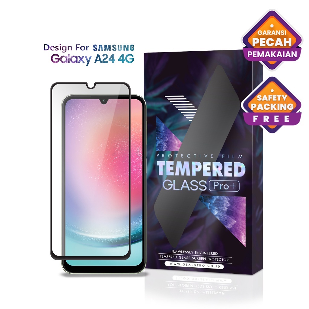 Tempered Glass Samsung Galaxy A24 4G Full Cover - Premium Glass Pro