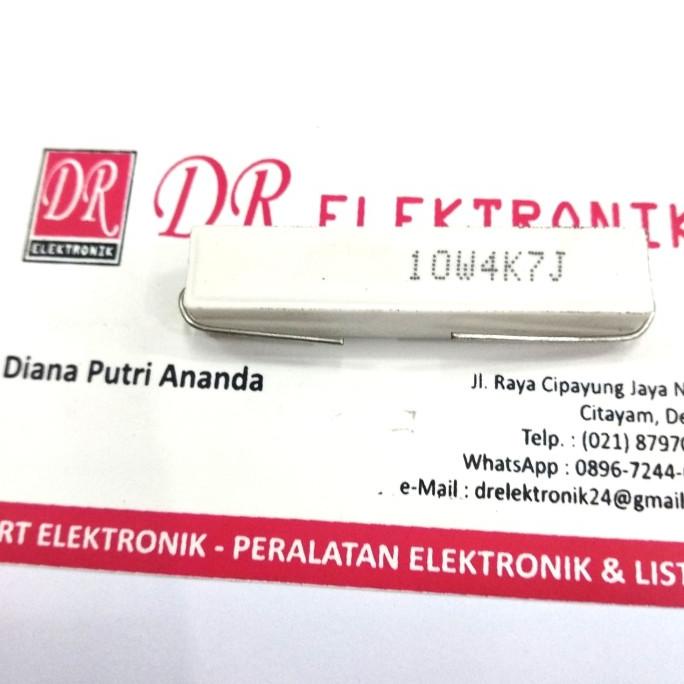 Terbaru Resistor tahanan 10w 4,7k ohm 4,7 kilo 10watt 10 watt 4,7kilo 10w4,7kj dre3 Ayo Beli