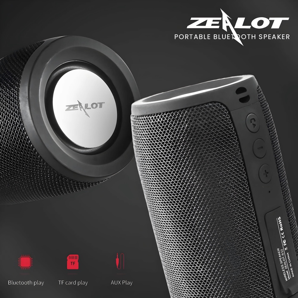 ZEALOT Speaker Portable Bluetooth S32 Wireless 5.2 3D Stereo Big Bass