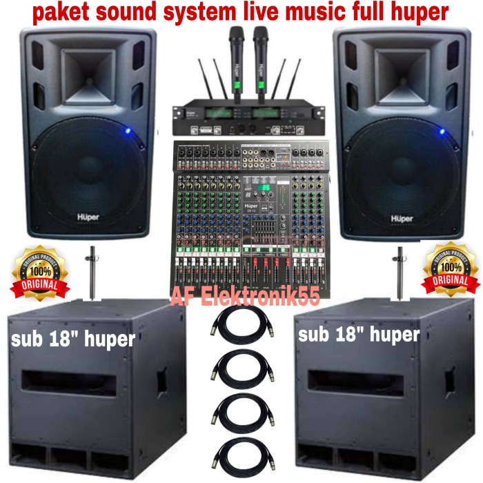 Paket Sound System Full Huper + Subwofer Huper Original