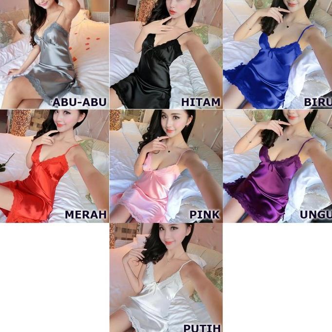 MILIKI BAJU TIDUR DASTER WANITA BAHAN SATIN DASTER SATIN DRESS TIDUR 003 TERMURAH