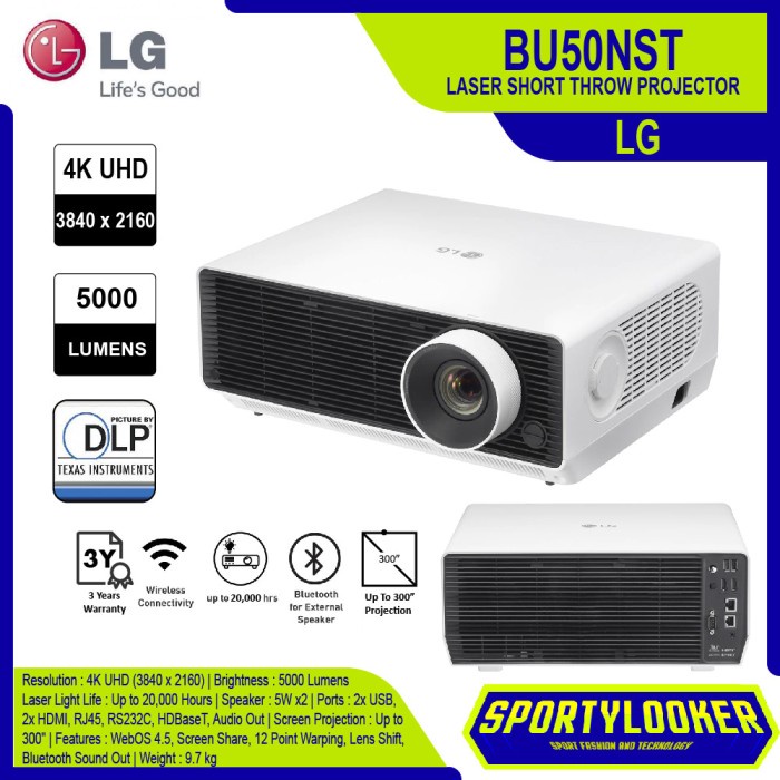 LG BU50NST PROBEAM LASER PROJECTOR 4K UHD 5000 LUMENS
