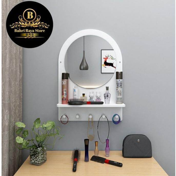 Rak Cermin Toilet Rak Cermin Bulat Rak Dinding Toilet Rak Serbaguna