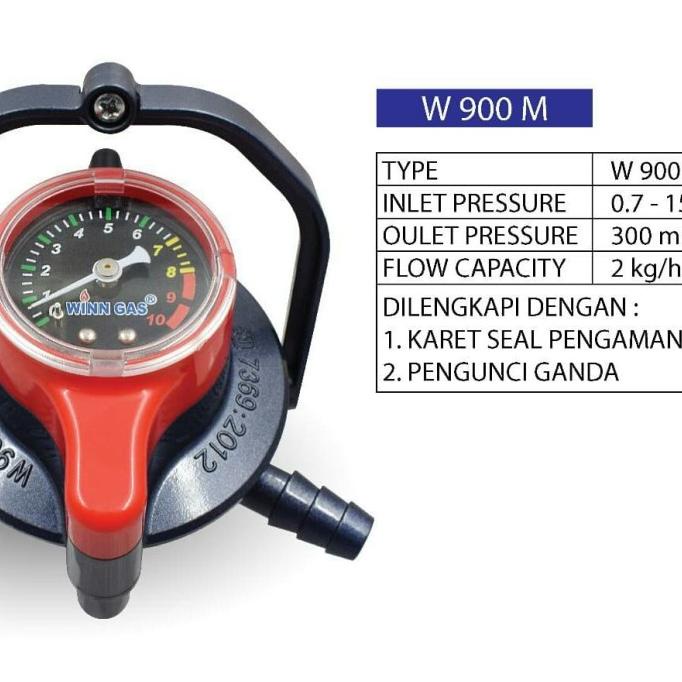 Regulator Winn Gas W 800 M Meter Pengunci Ganda Triple Lock