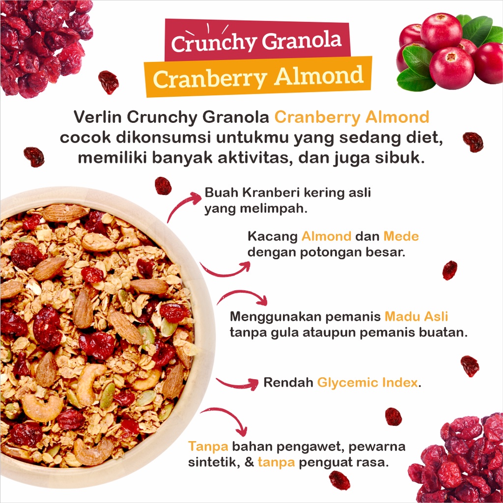 

Verlin Crunchy Granola Cranberry Almond