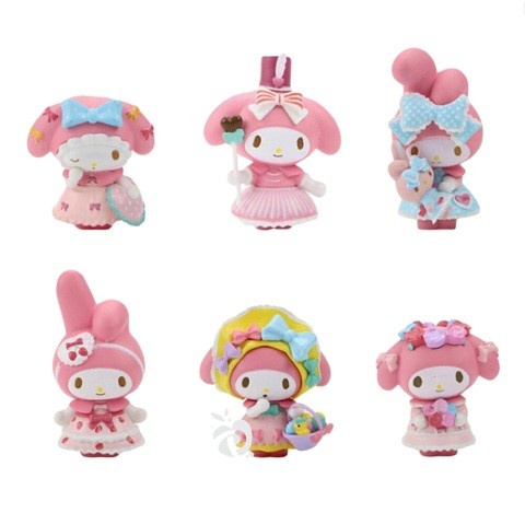 My Melody Figure Set 6 Mainan Pajangan Miniatur Hiasan Topper Fg830