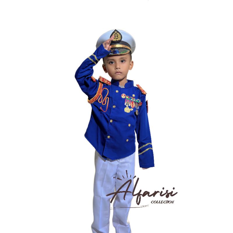 BAJU CARNAVAL ANAK PROFESI AKPOL AKMIL BIRU LENGKAP