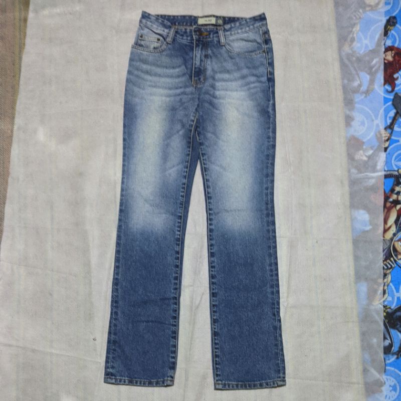 Celana Panjang Longpants Giordano Jeans Light Blue Fading Selvedge Accent Original Second Preloved