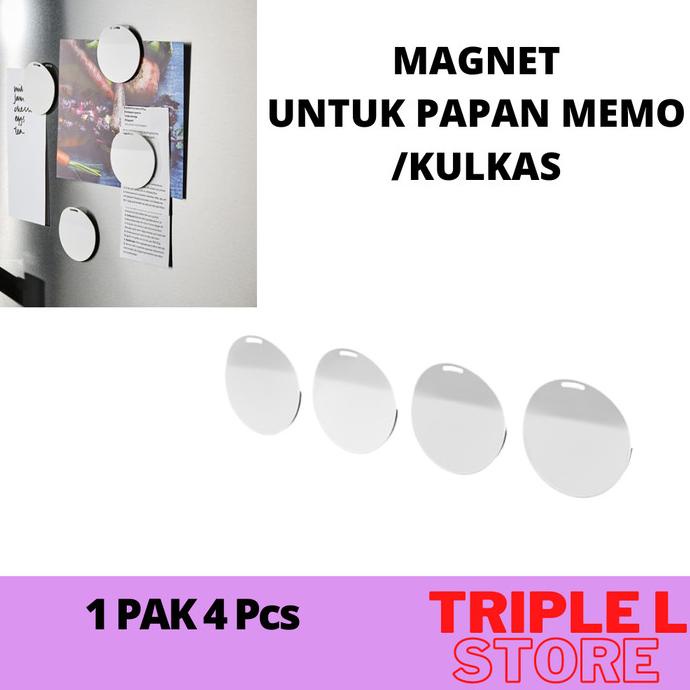 

Magnet Untuk Papan Memo Kulkas 4 pcs Putih