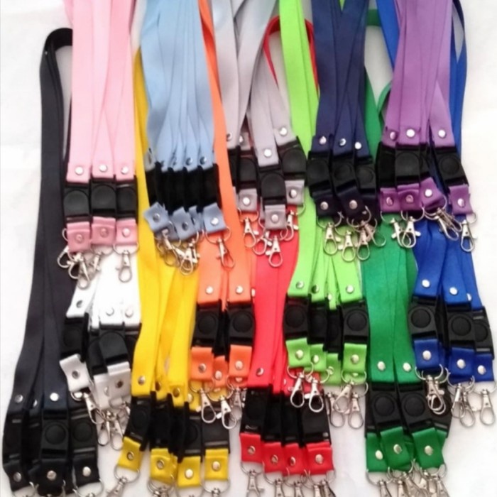 

[1pcs] tali lanyard polos 2cm / tali id card 2cm + stoper