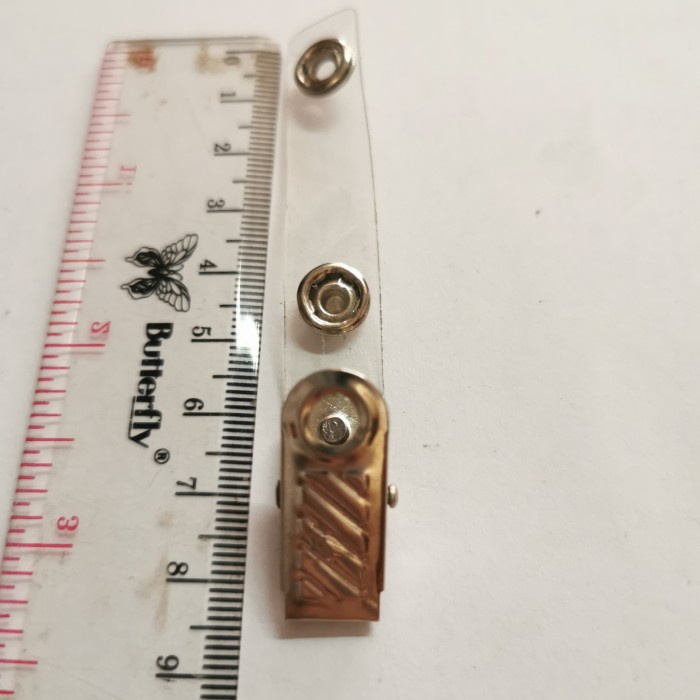 

jepit garis id card / jepitan name tag nikel / 100pcs