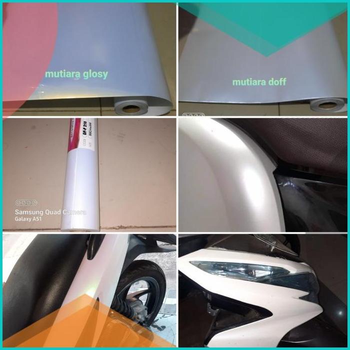 stiker skotlet motor/mobil putih mutiara 16novz3 parts