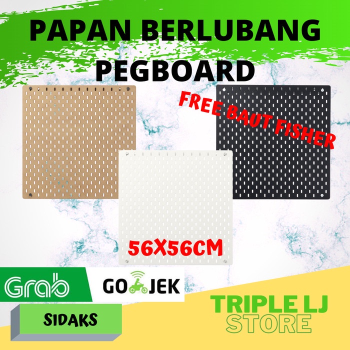 

Promo Papan Berlubang Dengan Gantungan Pegboard Hitam 56X56Cm Sidaks