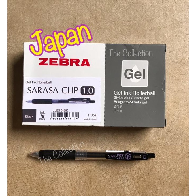

ATK439SR 1.0 BLACK PULPEN JJE15-BK Sarasa Zebra Gel Pen Clip Ink Hitam