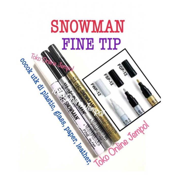 

FINE TIP Spidol Snowman Fine Marker seri F plastik kaca ATK1211SM