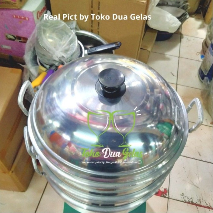 [Ori] Panci/Dandang/Langseng/Kalakat Susun 3 Dimsum 34Cm Siomay Global Eagle Terbatas