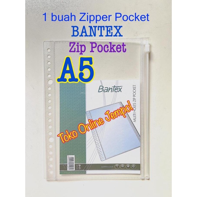 

A5 Zip Pocket Transparant Bantex 807208 Plastik File Zipper ATK1384BX