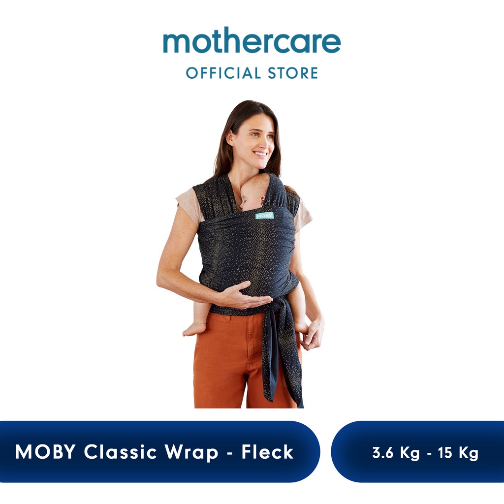 Moby Classic Wrap Fleck - Gendongan Bayi (Hitam Berbintik Putih)